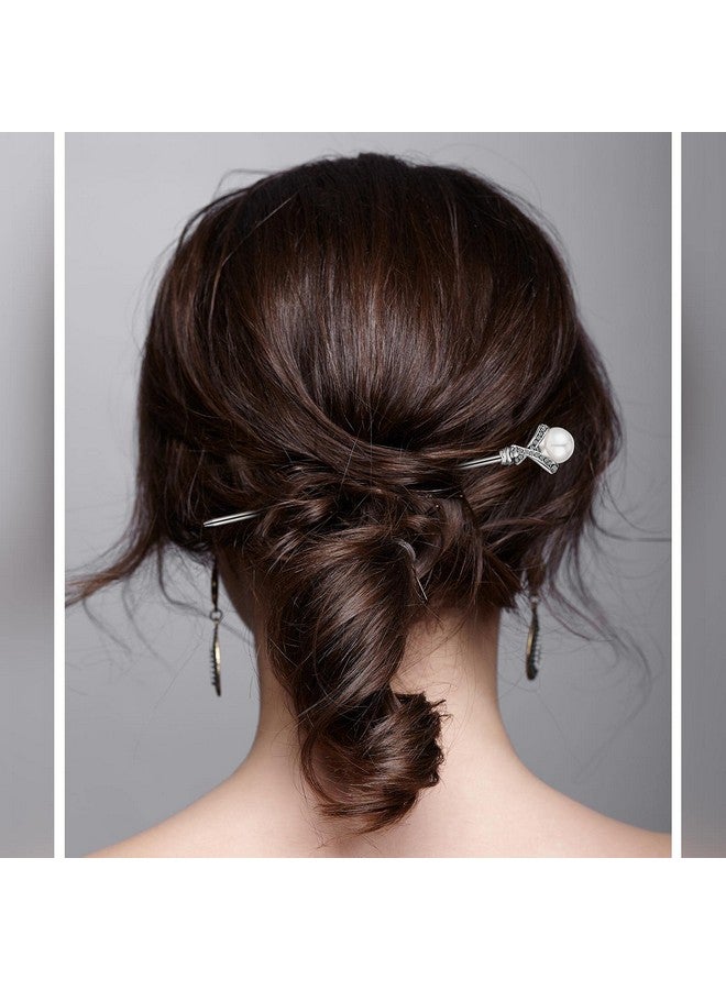 Waydress 3 Pieces Chinese Hair Stick Japanese Hairpin Hair Chopsticks For Women Pearl Rhinestone Flower Hair Accessories Vintage Tassel Handmade Chignon Jewelry For Girls (Traditional Style)  - Image 2