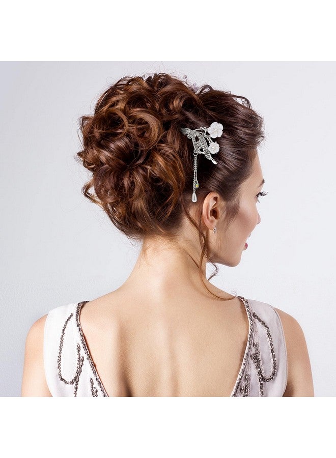 Waydress 3 Pieces Chinese Hair Stick Japanese Hairpin Hair Chopsticks For Women Pearl Rhinestone Flower Hair Accessories Vintage Tassel Handmade Chignon Jewelry For Girls (Traditional Style)  - Image 4