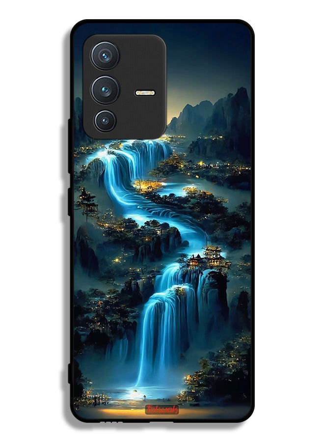 Tolwak Vivo S12 5G Protective Case Cover Waterfall Art - Image 1
