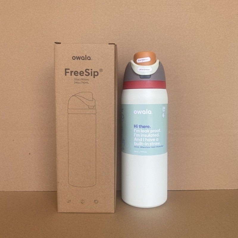 Owala Fruit Cup 304 Stainless Steel Insulated Water Bottle - Large Capacity, Portable Sports Cup with Dual Drinking Straw - Image 1