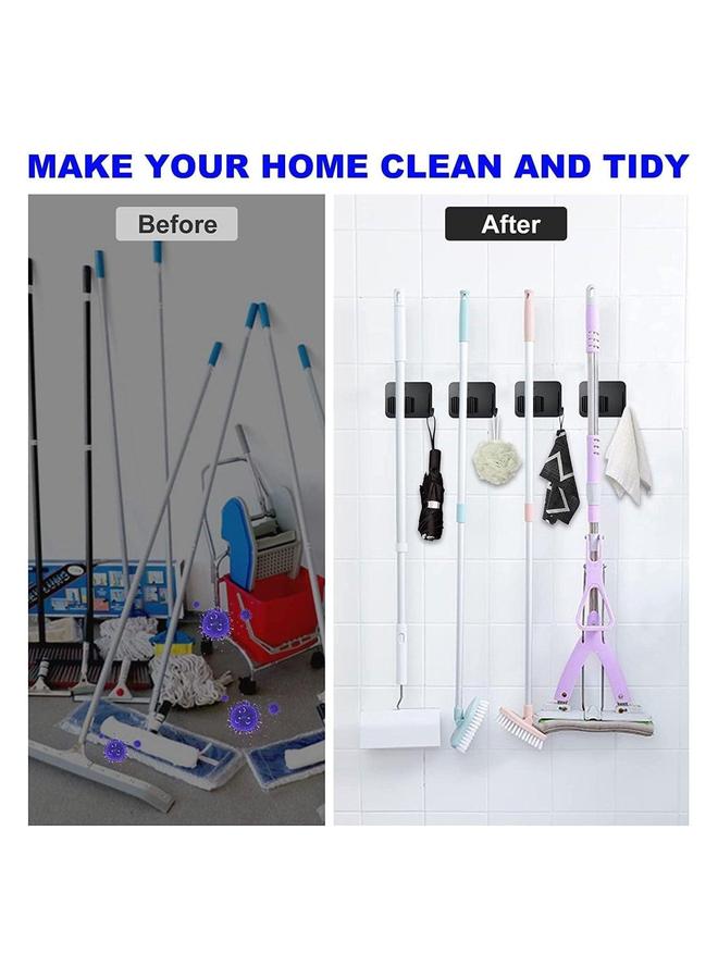 HOMESTAR Mop Holder Pack of 4 for Kitchen Home Garage and Laundry with Wall Mount Multipurpose Broom Organizer - Image 3