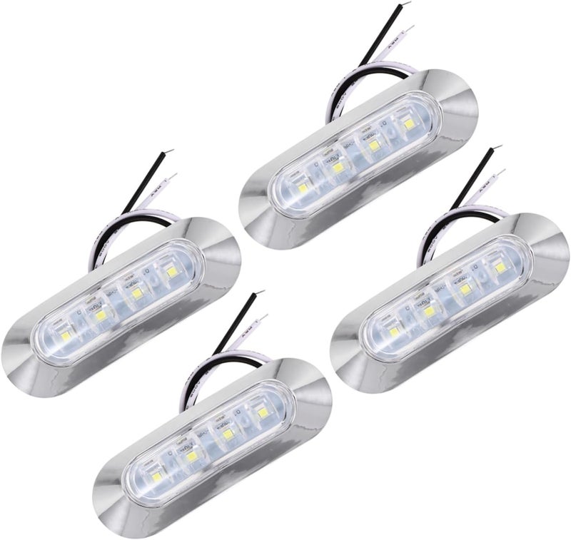 VOSAREA 4pcs Waterproof LED Boat Deck Lights 10-30V Side Marker Lamps for Trucks and Trailers Sturdy Reflective Indicator Lights for Marine Use - Image 1