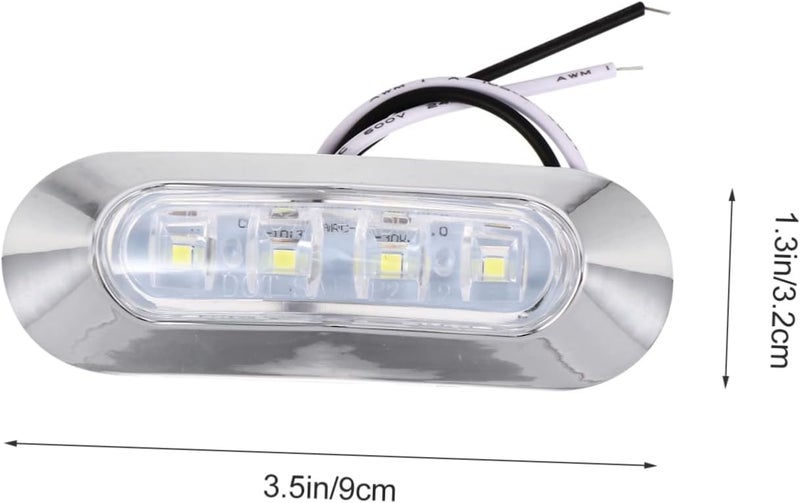 VOSAREA 4pcs Waterproof LED Boat Deck Lights 10-30V Side Marker Lamps for Trucks and Trailers Sturdy Reflective Indicator Lights for Marine Use - Image 2
