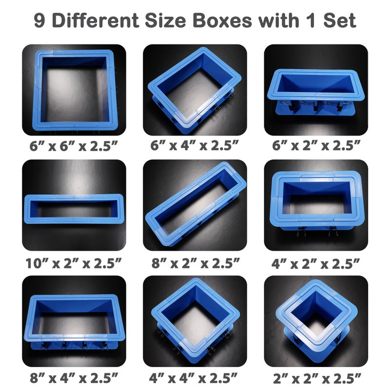 BBDINO Adjustable Mold Housing Kit for Silicone Mold Making - 2 Sets Easy Demolding Box - Free Combination & Tierable- Ideal for Silicone/Soap/Wax Molds - Image 4