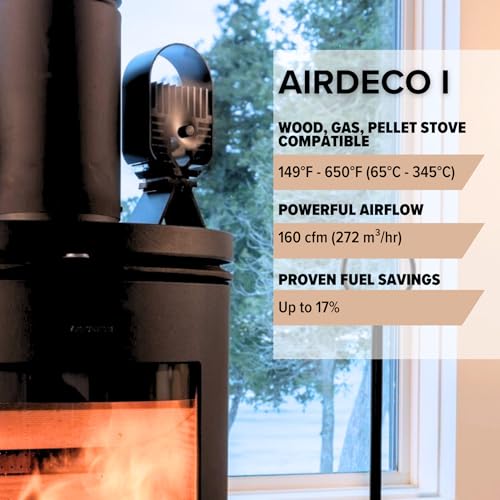 Ecofan AirDeco I Heat Powered Stove Fan - Powerful Modern Design, Low Start Temperature Technology Ideal for Wood, Gas, Pellet & Soapstone Stoves - Circulates Warm Air Efficiently & Reduces Fuel Cost - Image 5