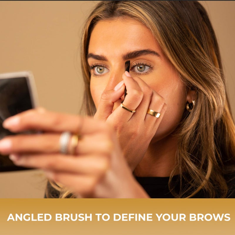 Fab Brows Lux Brow Brush | Ultra Fine Angled Eyebrow Brush| Larger Dual Brow Brush | Creates Bold or Soft Looks | Beginner-Friendly | Eyebrow Makeup Brush | Beauty Tools | Vegan, Hypoallergenic - Image 4