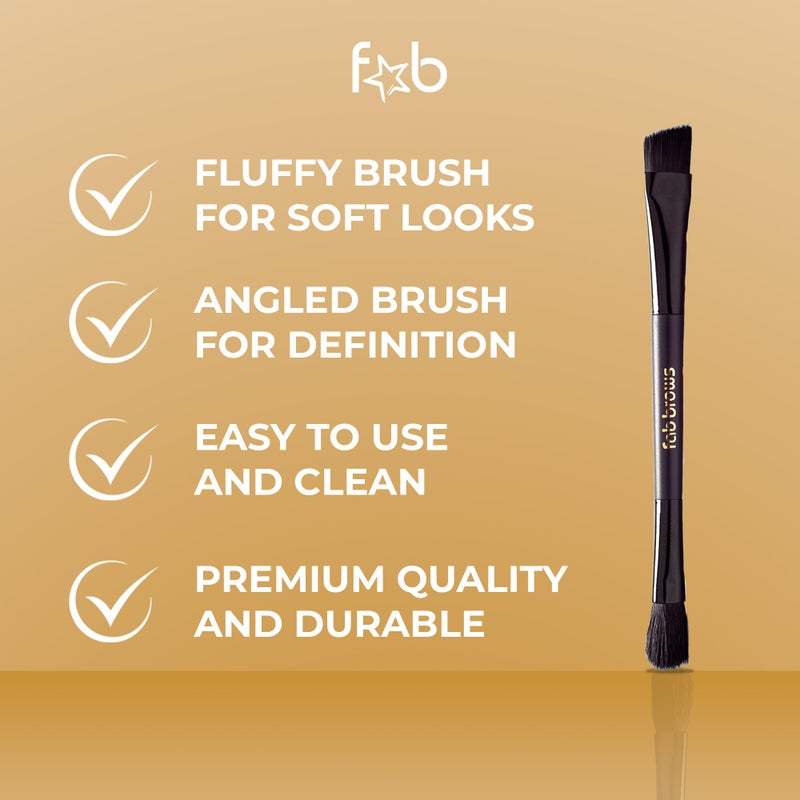 Fab Brows Lux Brow Brush | Ultra Fine Angled Eyebrow Brush| Larger Dual Brow Brush | Creates Bold or Soft Looks | Beginner-Friendly | Eyebrow Makeup Brush | Beauty Tools | Vegan, Hypoallergenic - Image 2