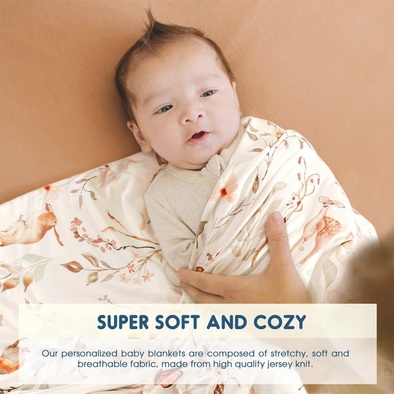 GRSSDER Baby Swaddle Blankets 2 Pack, Super Soft Jersey Knit Baby Quilt Blankets for Baby Girls, Double Layer Receiving Blankets 34 x 44 Inches Extra Large for Swaddling, Pink Flowers Season - Image 3