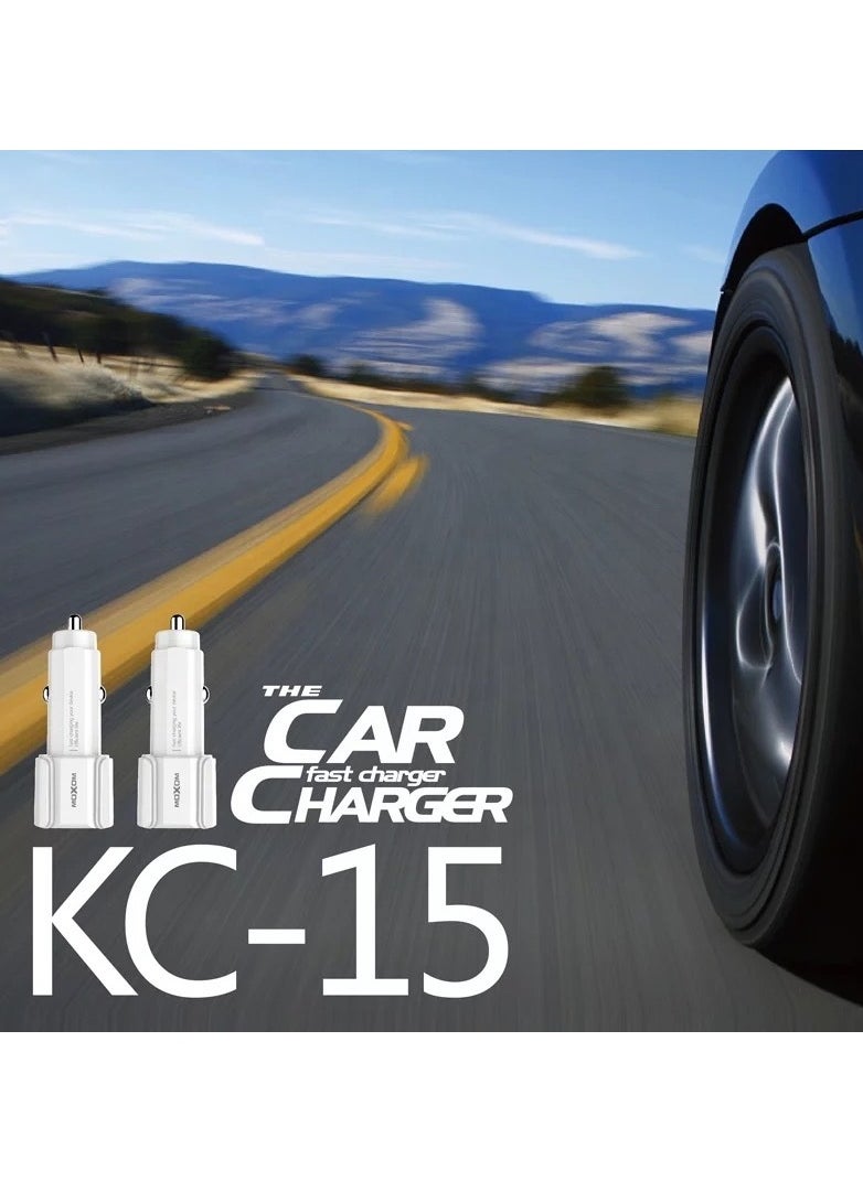 MOXOM KC-15 T Typed Wireless Dual USB Fast Car Charger Iphone  - Image 3
