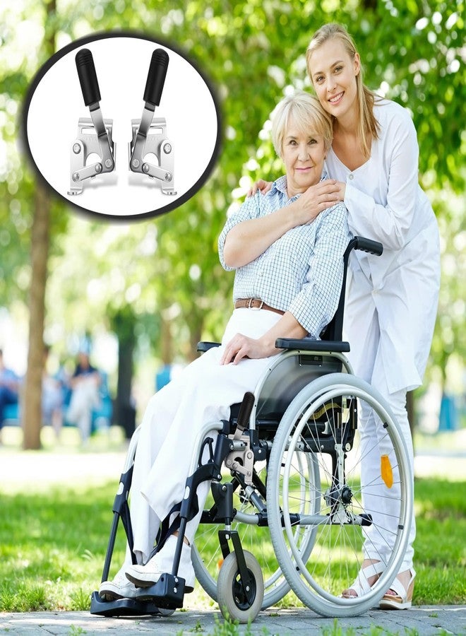 Xosjska Heavy Duty Wheelchair Brakes Silver Wheel Locks Transport Chair Brake Drive Wheelchair Parts Universal Brake Replacement Parts for 7/8" Tubing, Side Mount Bolt on Style(1 Pair, Silver) - Image 5