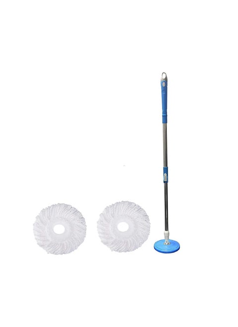 Whitecloud TRANSFORMING HOMES 360 Spin Mop Stick with 2 Microfiber Head Blue