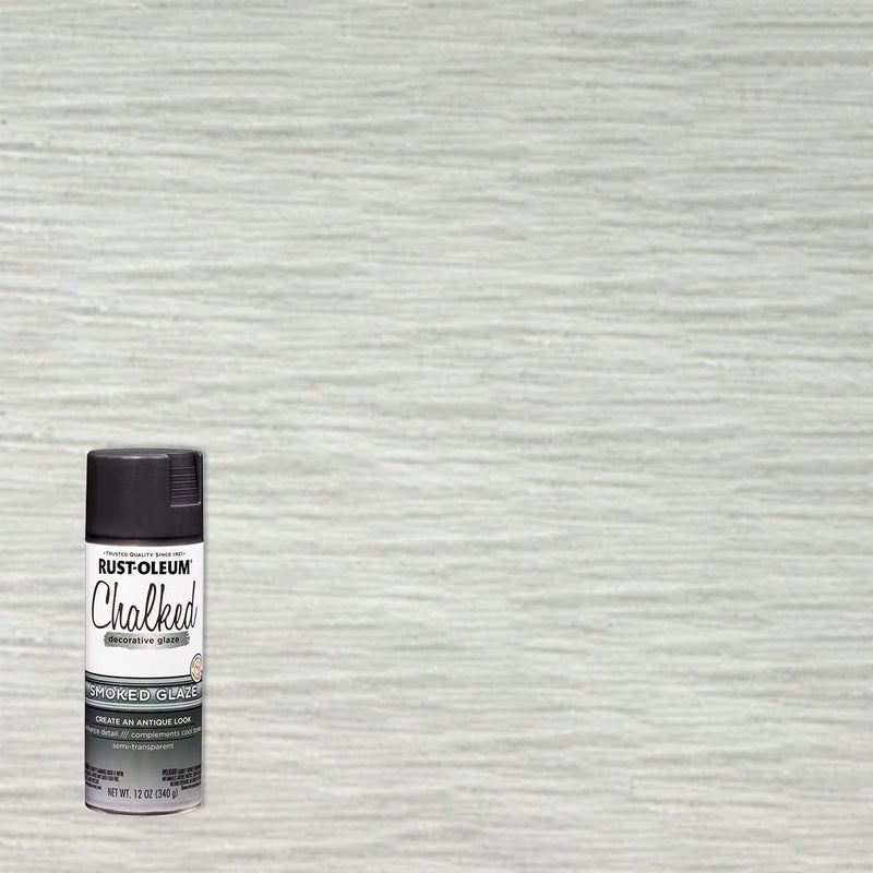 Rust-Oleum 339836 Decorative Glaze Chalked Ultra Matte Spray Paint, 12 Ounce (Pack of 1), Semi-Transparent Smoked Black - Image 1