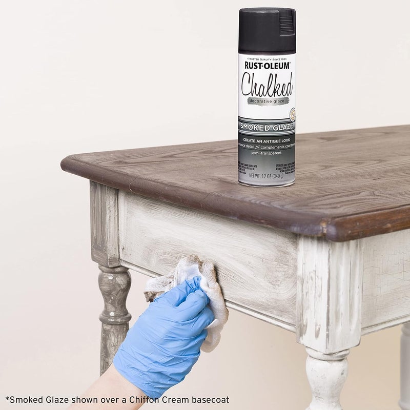 Rust-Oleum 339836 Decorative Glaze Chalked Ultra Matte Spray Paint, 12 Ounce (Pack of 1), Semi-Transparent Smoked Black - Image 5