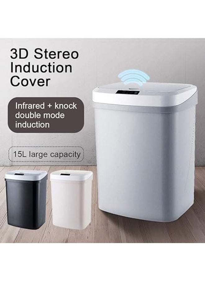 Generic - Creative Bedroom Office Rechargeable New Plastic Smart Sensor Trash Garbage Cans Mute Automatic Trash Bin Household Paper - Image 1