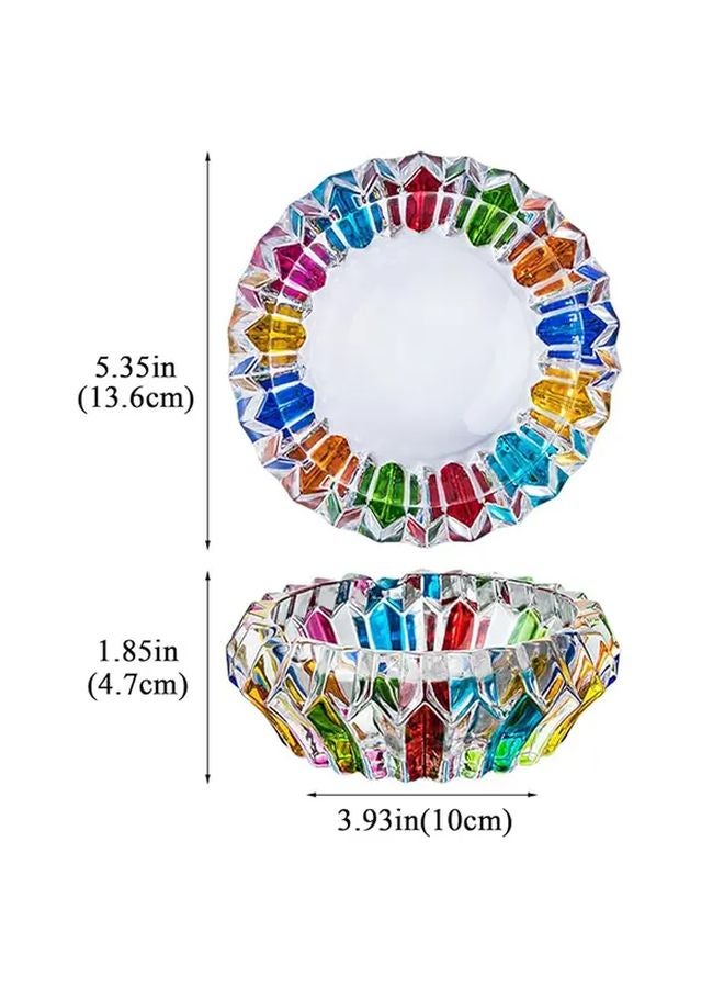 مطفأة سجائر من الزجاج الملون بنمط فسيفساء بالأزرق والأخضر والأحمر والأصفر والوردي، عبوة واحدة - Image 3