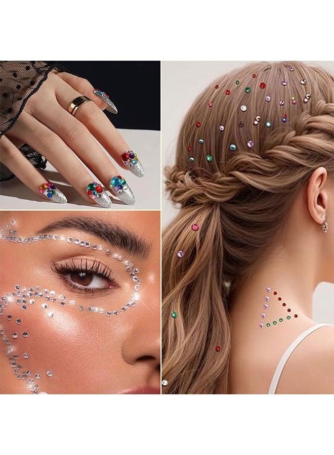 4-Sheet Face Gems Self Adhesive Face Rhinestones for Makeup, Festival Jewels, Hair Gems, Rhinestone Stickers for Face, Eye, Makeup, Nail, Body, Crafts - Image 5