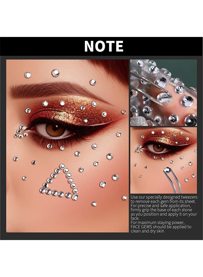 4-Sheet Face Gems Self Adhesive Face Rhinestones for Makeup, Festival Jewels, Hair Gems, Rhinestone Stickers for Face, Eye, Makeup, Nail, Body, Crafts - Image 4