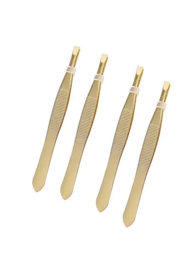 4 pieces of stainless steel eyebrow tweezers
