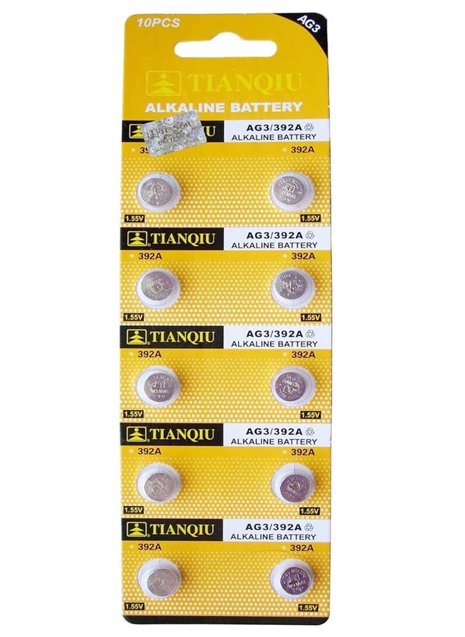 TIANQIU - 10 Pcs Ag3 Lr41 392 Sr41Sw Alkaline Battery - Image 1