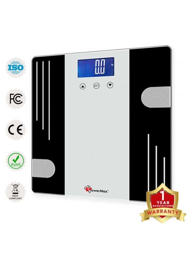PowerMax Fitness PowerMax Fitness Multi-User Digital Body Fat Scale - Smart BMI & Weight Scale, Body Composition Analyser with 12 User Memory, Human Body Capacity (Model: BCA-07) - Image 2