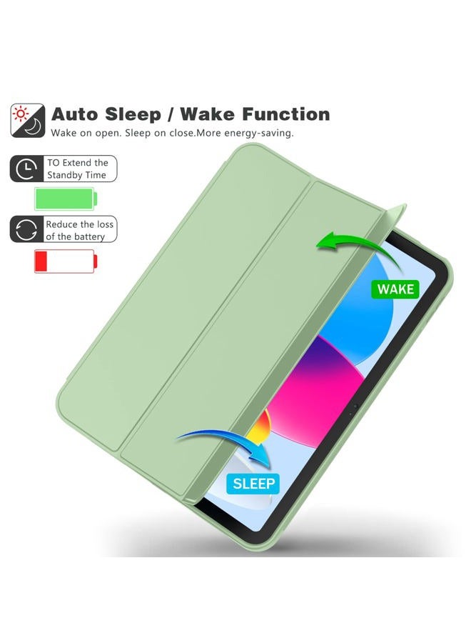 iMieet iPad (A16) Case 11th Gen/iPad 10th Generation Case [11-Inch 2025/10.9 Inch 2022] with Pencil Holder, Trifold Stand Smart Cover with Soft TPU Back,Auto Wake/Sleep(Matcha Green) - Image 4