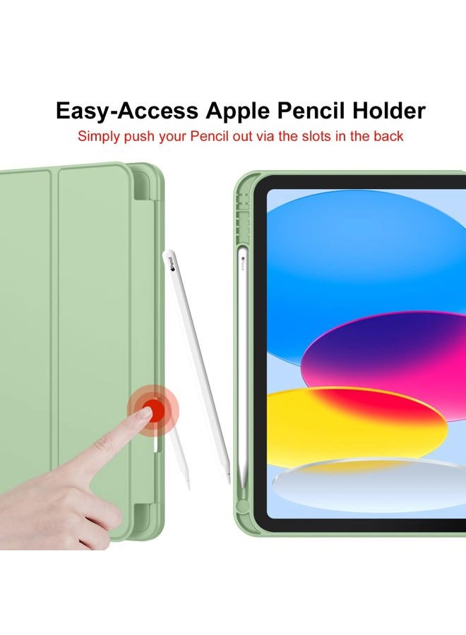 iMieet iPad (A16) Case 11th Gen/iPad 10th Generation Case [11-Inch 2025/10.9 Inch 2022] with Pencil Holder, Trifold Stand Smart Cover with Soft TPU Back,Auto Wake/Sleep(Matcha Green) - Image 5