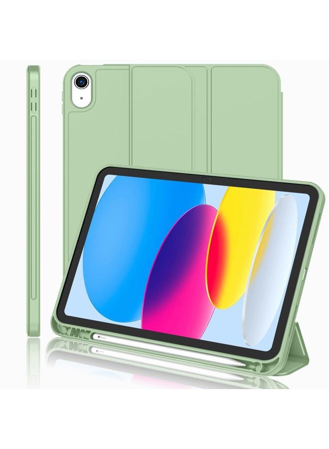 iMieet iPad (A16) Case 11th Gen/iPad 10th Generation Case [11-Inch 2025/10.9 Inch 2022] with Pencil Holder, Trifold Stand Smart Cover with Soft TPU Back,Auto Wake/Sleep(Matcha Green) - Image 1