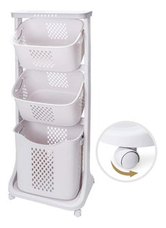 DubaiGallery Multi-functional Storage Bin Organizer Laundry Rack Laundry Hamper Laundry Basket Laundry Sorter Cart Bathroom Product Toiletries Organizer Heavy Duty Movable with Feet Brake Storage Organizer  - Image 1