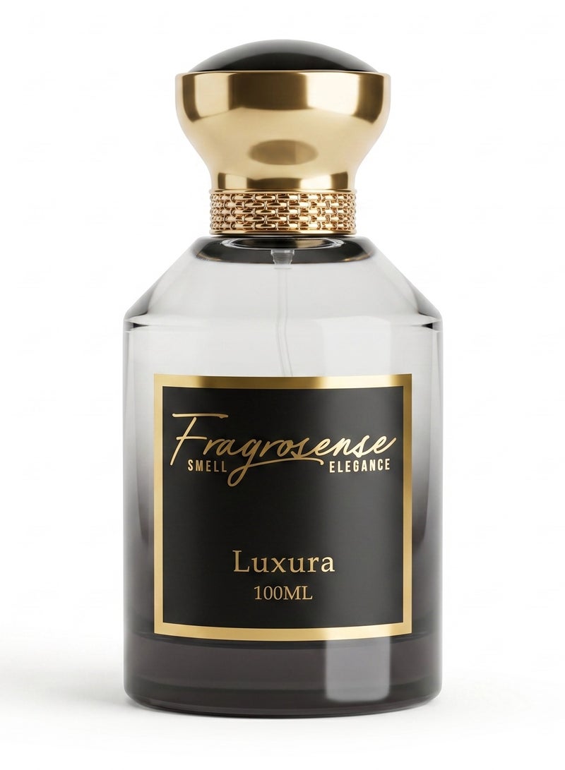 Luxura Eau de Parfum for Men 100ml, French Luxury Masculine Fragrance, Spicy Oriental Woody Perfume, Vanilla Amber Musk Signature Scent, Fresh Citrus Aromatic Elegant Cologne