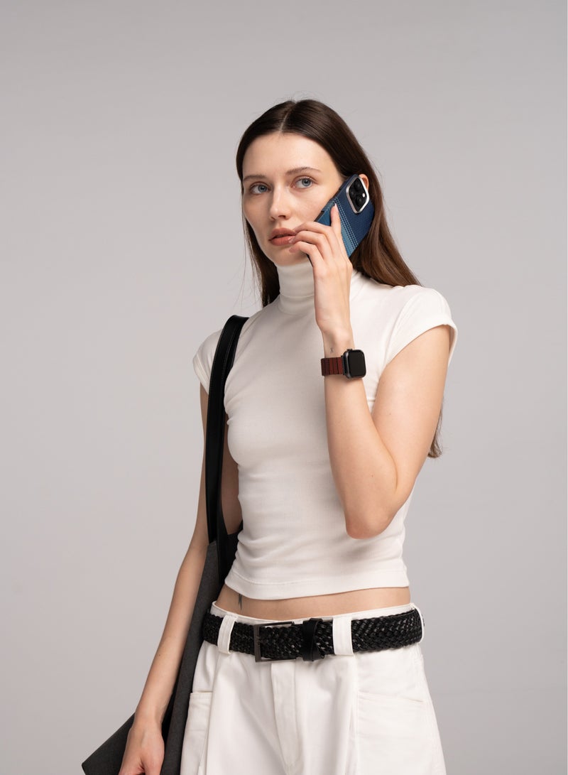 بيتاكا حافظة ماج سيف للايفون 16 برو غطاء نحيف للغاية منسوج باللمس مع حافة كاميرا مرتفعة / لمسة منسوجة / حماية من السقوط والأضرار / حافظة ماجسيف iPhone 16 Pro- فوق الأفق - Image 3