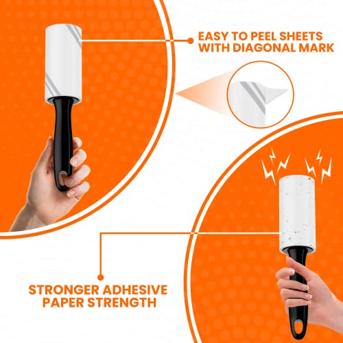 FABWARE Lint Remover for Clothes Sticky | Lint Roller with Handle 1 Refill 60 Sheets | Pet Hair Remover | for Furniture Wool Coat Carpet Car Seats Fabric Dust Cleaner with Cover Travel Use - Image 4