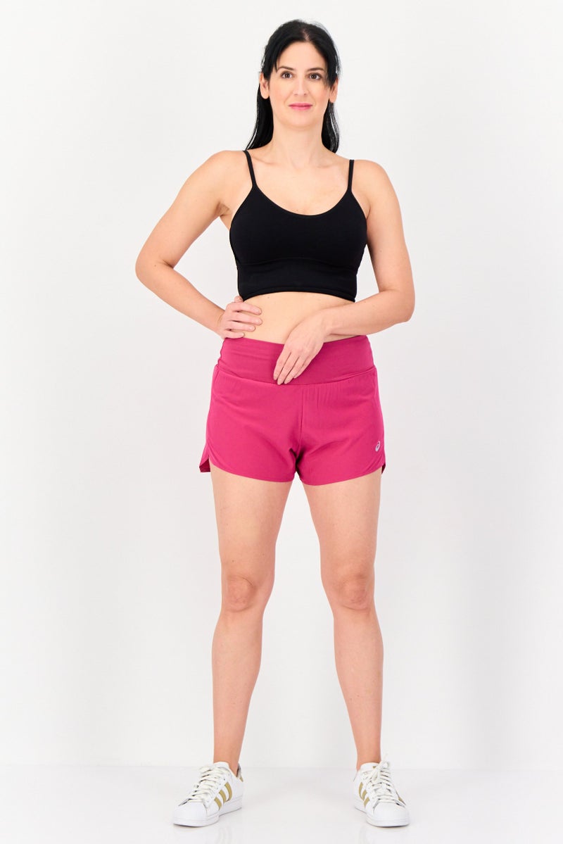 asics Women Sportswear Fit Drawstring Running Shorts, Fuchsia  - Image 4