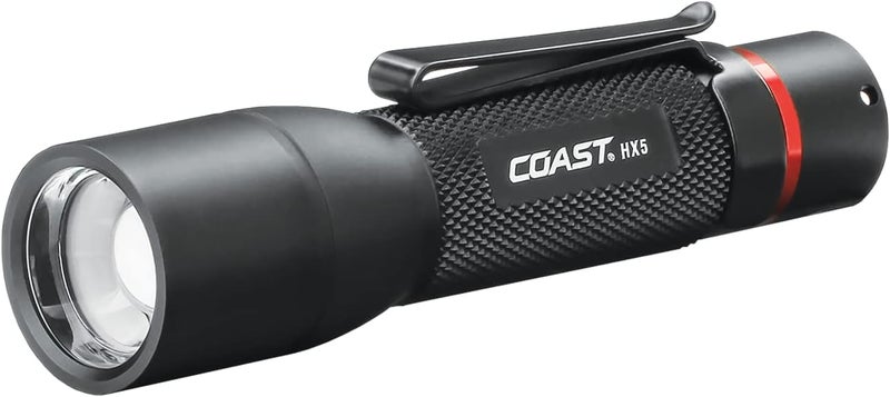 Coast COAST HX5 360 Lumen LED Flashlight Pure Beam Focusing Slide Focus Pocket Clip Weatherproof Pocket Sized Battery Included  - Image 1