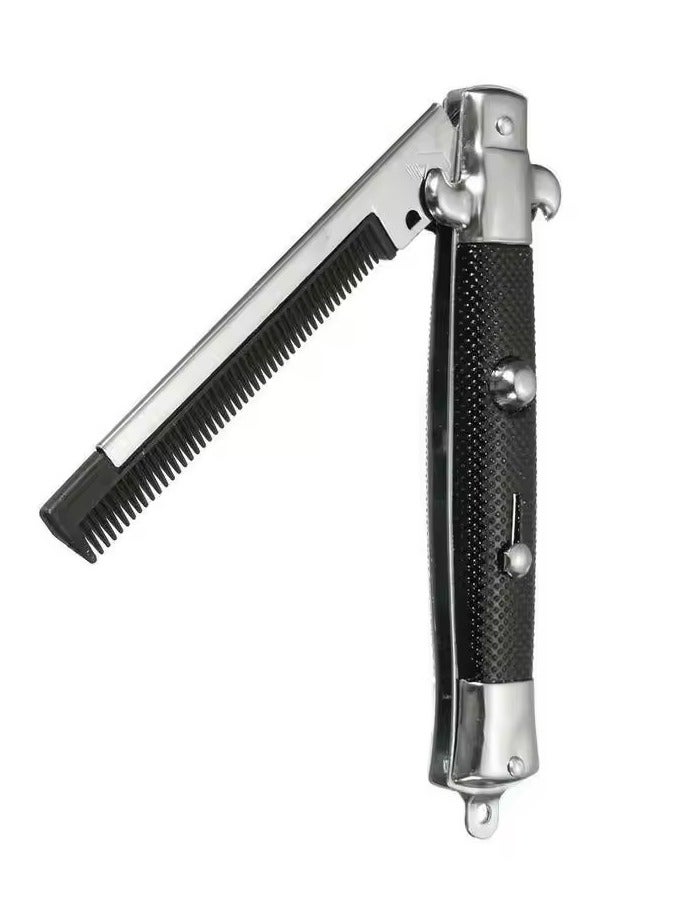 جلوسكي 1 جهاز كمبيوتر شخصي قابل للطي الربيع مشط الرجال النساء الجمال اليدوي للطي الجيب كليب الشعر الشارب اللحية مشط للحلاقة الحيوانات الأليفة النمذجة - Image 1