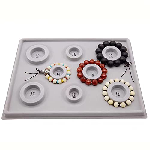 SXDMHYB Bead Design Board DIY Jewelry Production Tray Flocked Bead Board for Bracelet Necklace Beads Jewelry Manager Tray Sorting and Organizing Grey - Image 1