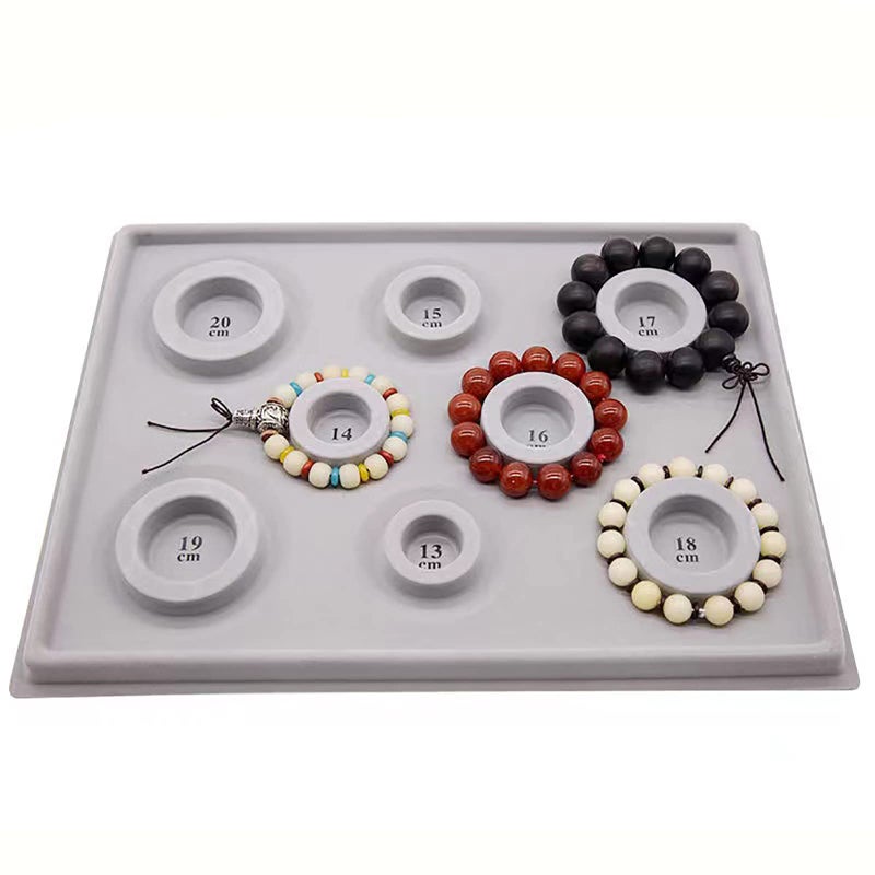 SXDMHYB Bead Design Board DIY Jewelry Production Tray Flocked Bead Board for Bracelet Necklace Beads Jewelry Manager Tray Sorting and Organizing Grey - Image 3