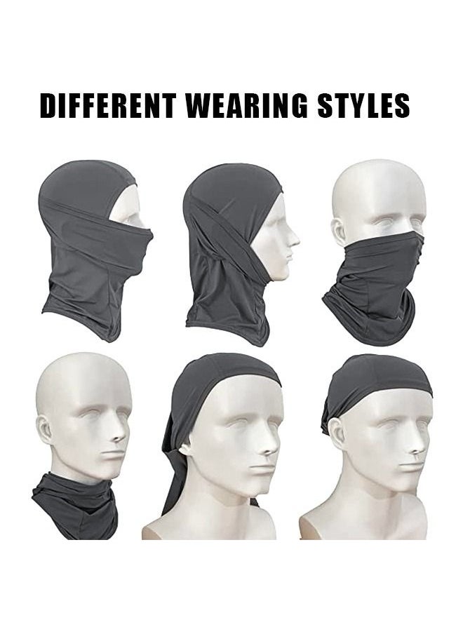 ماركة غير محددة - قناع واقي من أشعة الشمس للوجه بالكامل للرجال والنساء من Balaclava Uv ، يغطي متعدد الاتجاهات ، غطاء الوجه من الحرير الجليدي والبوليستر القابل للتهوية ، غطاء حماية رياضي خفيف الوزن (رمادي غامق) - Image 1