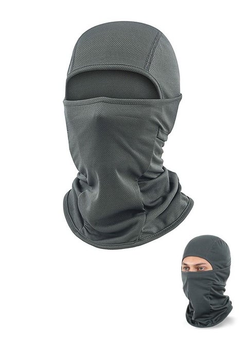 Men Women Balaclava Uv Protection Full Face Sunscreen Mask, Omnidirectional Covering Ice Silk Polyester Breathable Sunscreen Shawl Face Covering, Lightweight Sports Protection Cover (Dark Grey)
