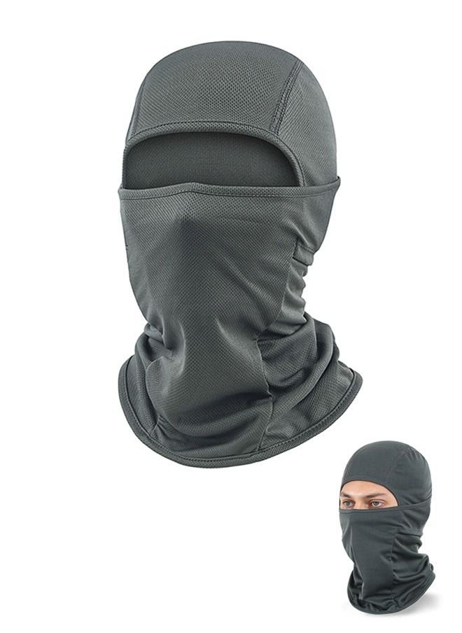 ماركة غير محددة - قناع واقي من أشعة الشمس للوجه بالكامل للرجال والنساء من Balaclava Uv ، يغطي متعدد الاتجاهات ، غطاء الوجه من الحرير الجليدي والبوليستر القابل للتهوية ، غطاء حماية رياضي خفيف الوزن (رمادي غامق) - Image 1