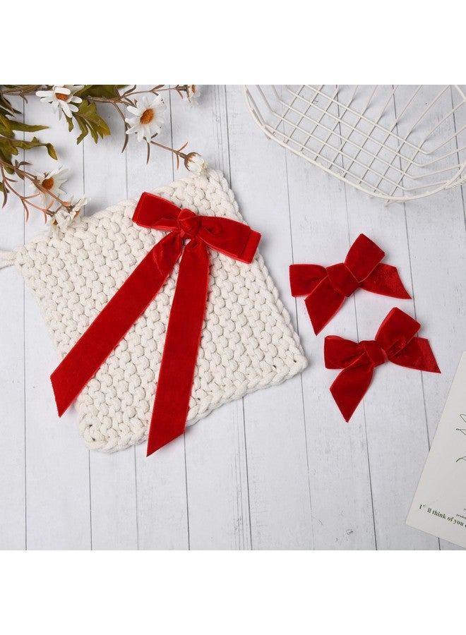 Aileam 3PCS Velvet Hair Bow Red Hair Ribbon Clips for women Girls Fall Alligator Hair Clips Hair Accessories Toddlers Kids Teens - Image 3