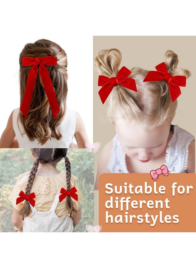 Aileam 3PCS Velvet Hair Bow Red Hair Ribbon Clips for women Girls Fall Alligator Hair Clips Hair Accessories Toddlers Kids Teens - Image 5