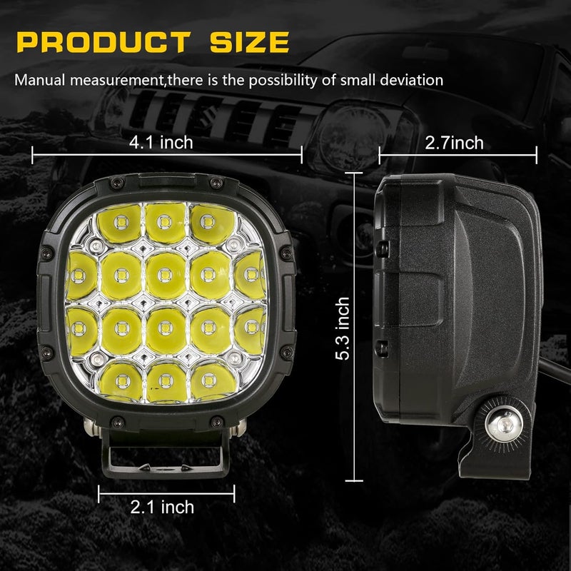 BIGLION.X 4 Inch 160W 18800LM Round LED Offroad Lights Driving Spotlights Fog Light - Image 3