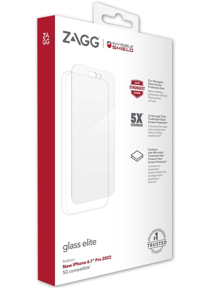 InvisibleShield Glass Elite for iPhone 14 Pro Tempered Glass Screen Protector (6.1 inch) - Case Friendly  - Image 1