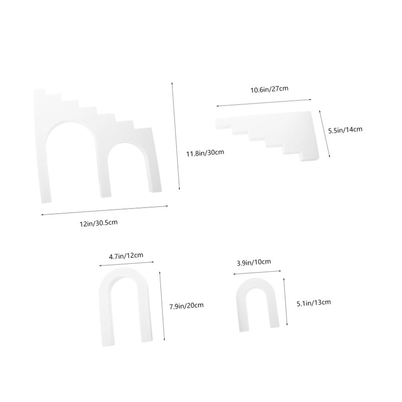 NUOBESTY 4 Pack White Geometry Cube Photography Props For Jewelry Cosmetics Backdrop Styling 30.5x30cm - Image 3