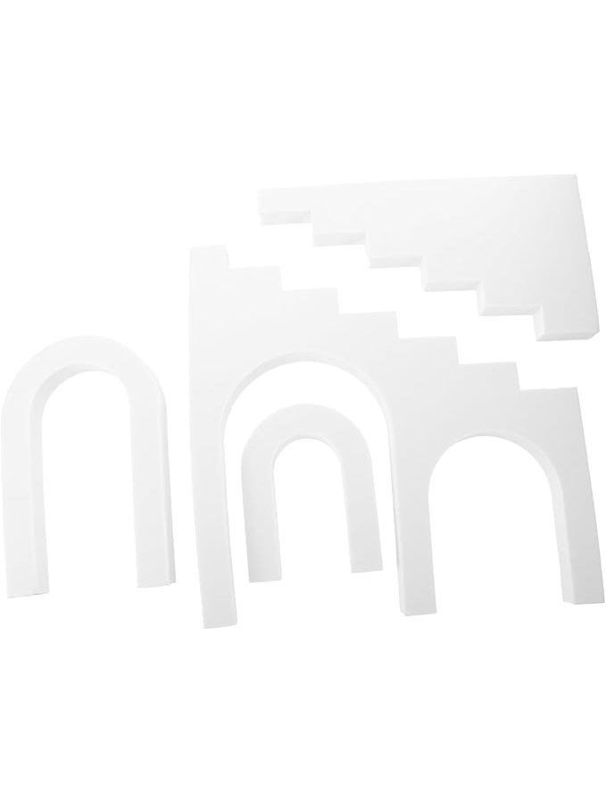 NUOBESTY 4 Pack White Geometry Cube Photography Props For Jewelry Cosmetics Backdrop Styling 30.5x30cm - Image 1