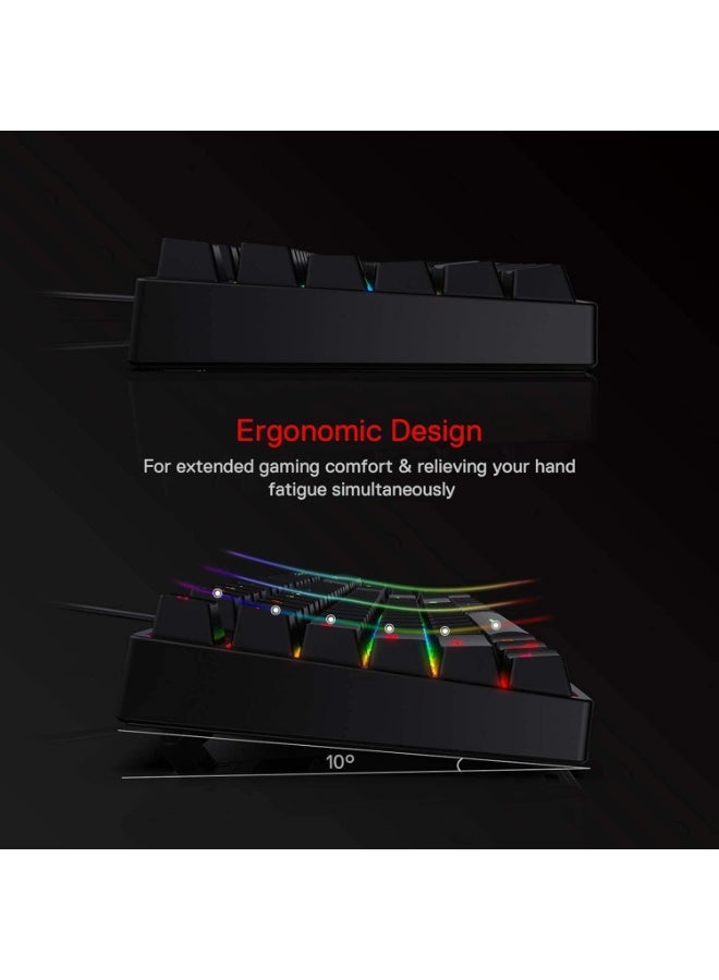 Redragon SU-RARA K582 RGB LED Backlit Mechanical Gaming Wired Keyboard with 104 Keys-Linear and Quiet-Red Switch, Black - Image 3