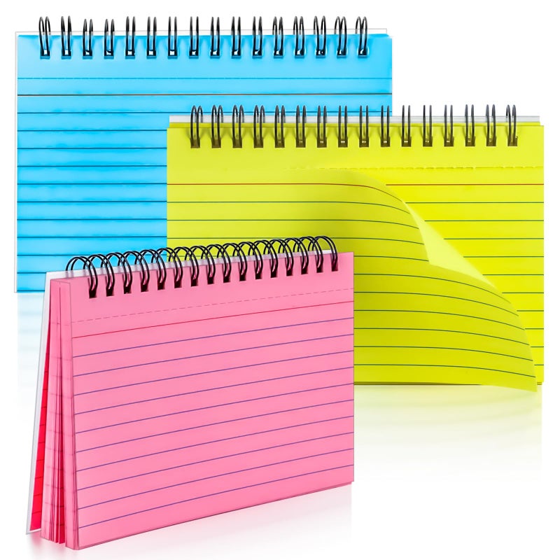 MotBach Colorful 150 Pcs Spiral Index Cards 4x6 Inch Flash Cards with Ring Lined Note Card Book Flashcards, Colored Ruled Card Pad Index Note Books 4 x 6 Notecards for Studying School Supply College - Image 1