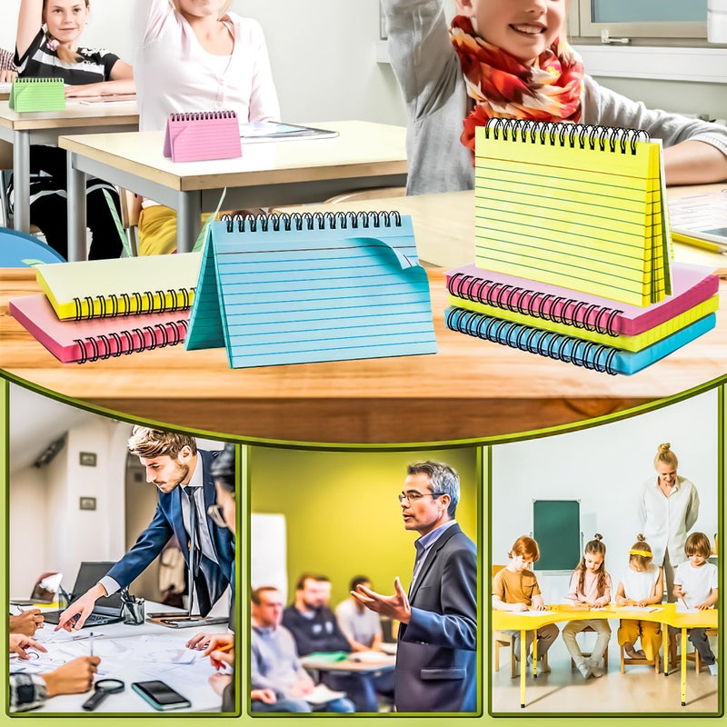 MotBach Colorful 150 Pcs Spiral Index Cards 4x6 Inch Flash Cards with Ring Lined Note Card Book Flashcards, Colored Ruled Card Pad Index Note Books 4 x 6 Notecards for Studying School Supply College - Image 5