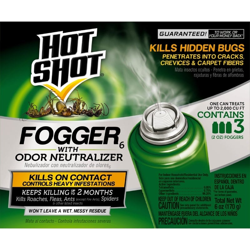 Hot Shot Indoor Fogger With Odor Neutralizer, 2-Ounce, 3 count - Image 1