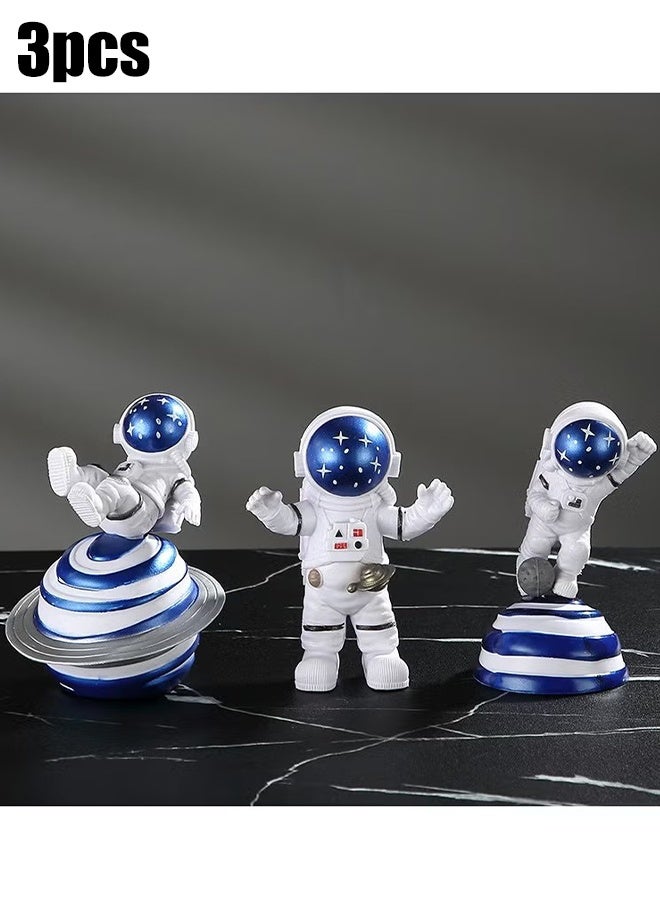 KANGLI Creative Astronaut Decoration 3-Pack Astronaut Statue Astronaut Statue Model For Astronaut Model Living Room TV Cabinet Hanging Decoration Children's Room Decoration Space Theme Birthday Gift - Blue - Image 1